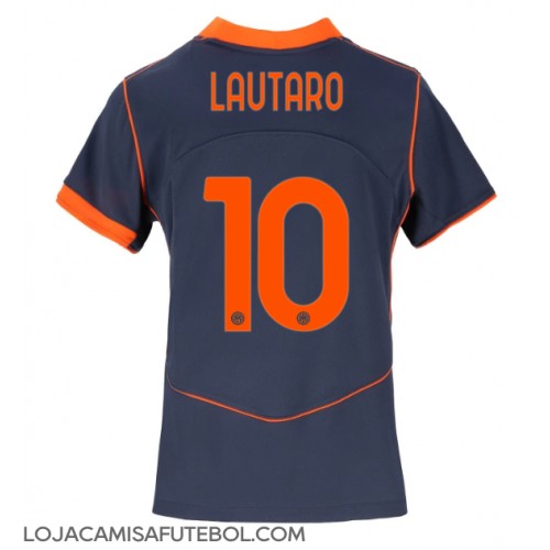 Camisa de Futebol Inter Milan Lautaro Martinez #10 Equipamento Alternativo Mulheres 2025-26 Manga Curta